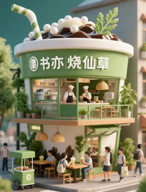 45f5ece8855b99b28f4e3543087a391e 【微缩景观】| 用AI 绘制的奶茶咖啡店微缩世界太酷了,附提示词