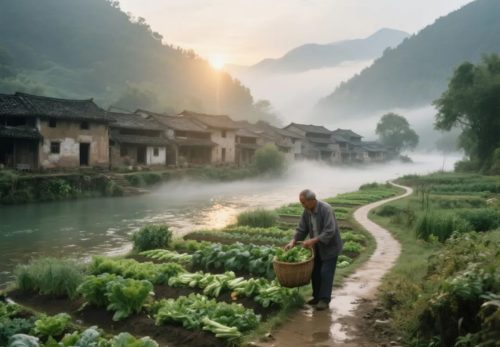 640-136 AI绘画提示词分享:治愈的童年农村生活