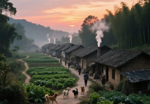 640-137 AI绘画提示词分享:治愈的童年农村生活