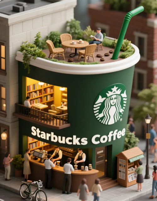 a6c7674a3d1dafe7b9a453d3e99961da 【微缩景观】| 用AI 绘制的奶茶咖啡店微缩世界太酷了,附提示词