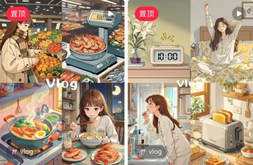 AI制作治愈系动态插画视频,宫崎骏风独居女孩Vlog视频,DeepSeek+豆包批量生成,3个AI工具教你做AI视频